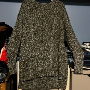 Isabel Maternity sweater LONG slouchy knit black white Oversized ribbed hem cozy